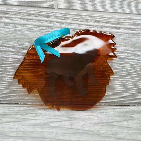 Stained glass sun catcher bull dog coaster decoration orniment handmade art - Picture 4 of 5